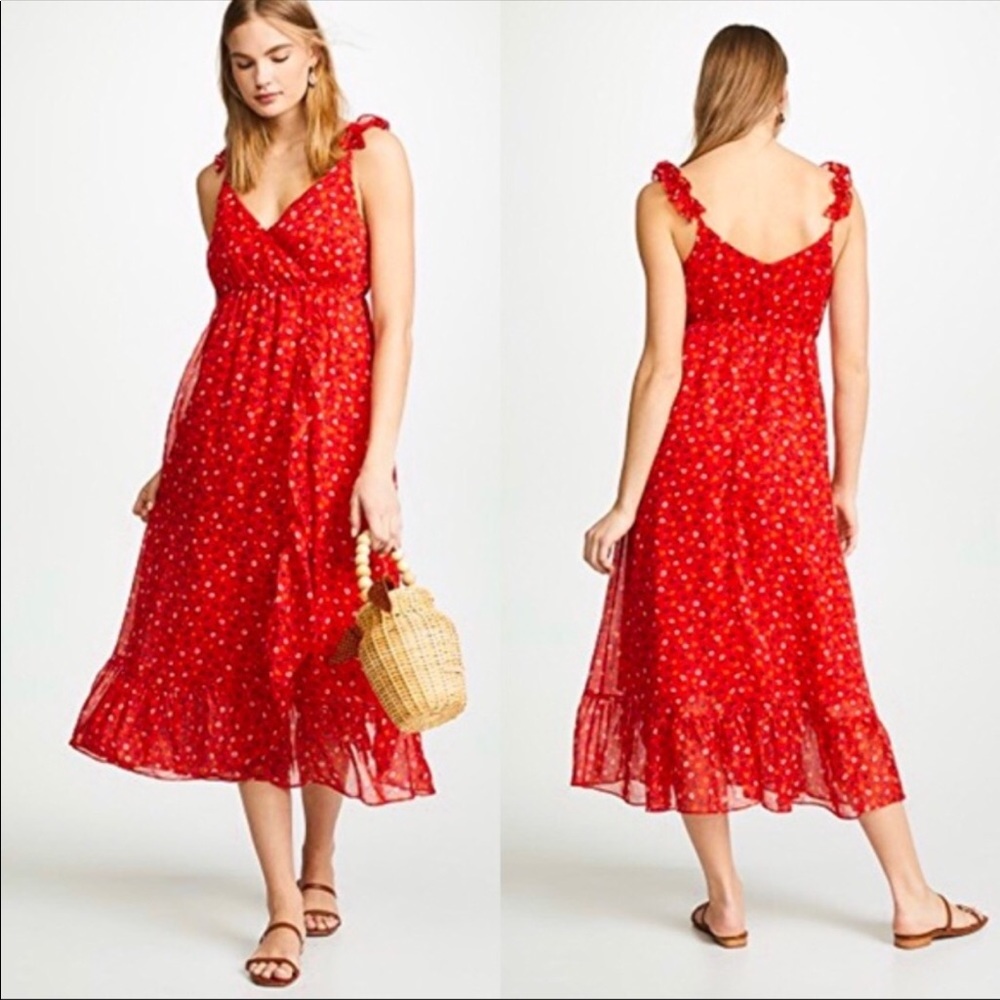 MADEWELL red ruffle maxi dress - Picture 10 of 12